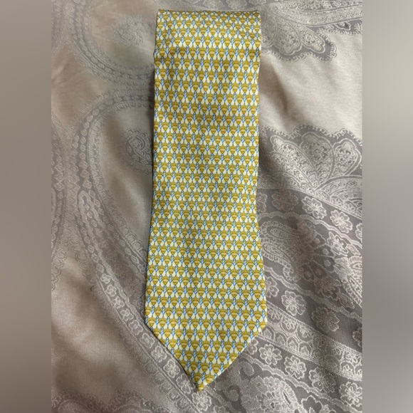 Salvatore Ferragamo Other - Salvatore Ferragamo Mens Yellow Silk Tie